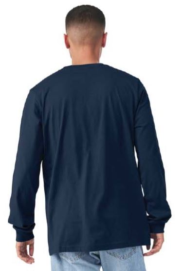 BELLA+CANVAS Unisex Jersey Long Sleeve Tee - Navy / Blank Back