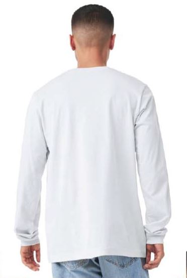 BELLA+CANVAS Unisex Jersey Long Sleeve Tee - White / Blank Back