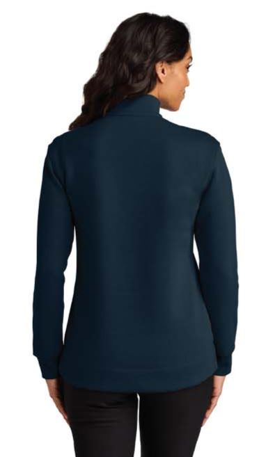 Port Authority Womens Wearever Signature Double Pique 1/4-Zip - Navy / Blank Back