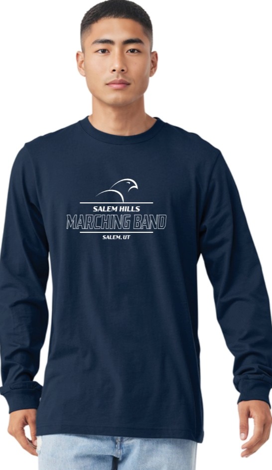 BELLA+CANVAS Unisex Jersey Long Sleeve Tee - Navy / Just Do Band - Image 2