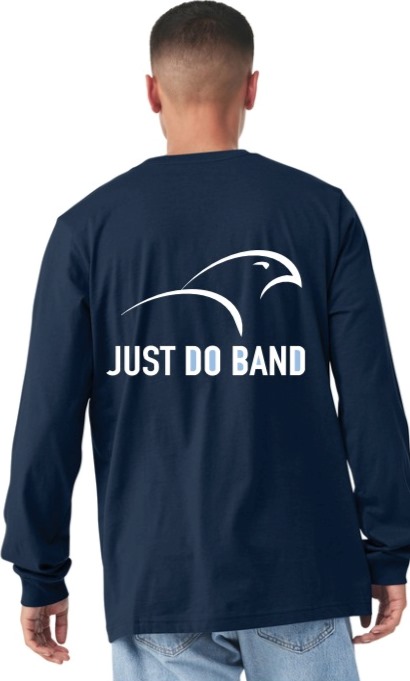 BELLA+CANVAS Unisex Jersey Long Sleeve Tee - Navy / Just Do Band