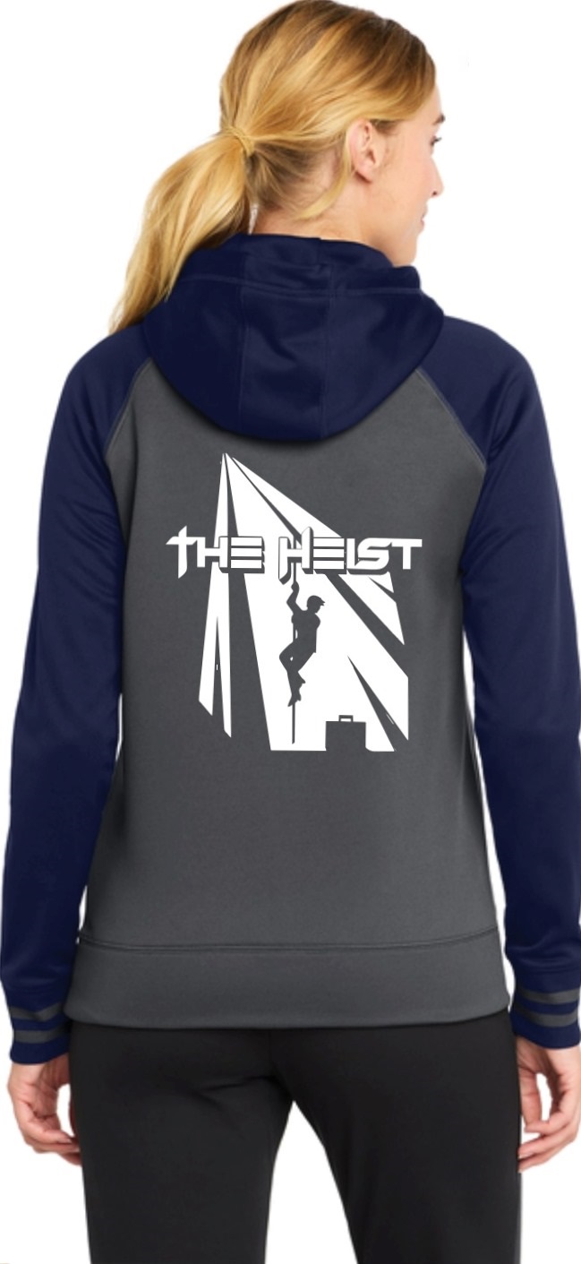 Sport-Tek Women's Sport-Wick Varsity Fleece Full-Zip Hooded Jacket - Grey/Navy / The Heist