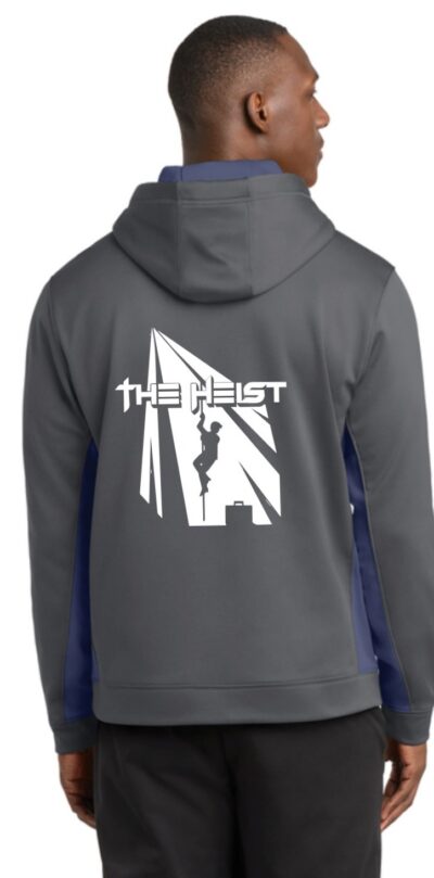 Sport-Tek Sport-Wick Fleece Colorblock Hooded Pullover - Charcoal/Navy / The Heist