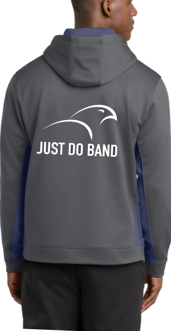 Sport-Tek Sport-Wick Fleece Colorblock Hooded Pullover - Charcoal/Navy / Just Do Band