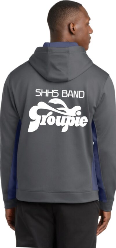 Sport-Tek Sport-Wick Fleece Colorblock Hooded Pullover - Charcoal/Navy / SHHS Band Groupie