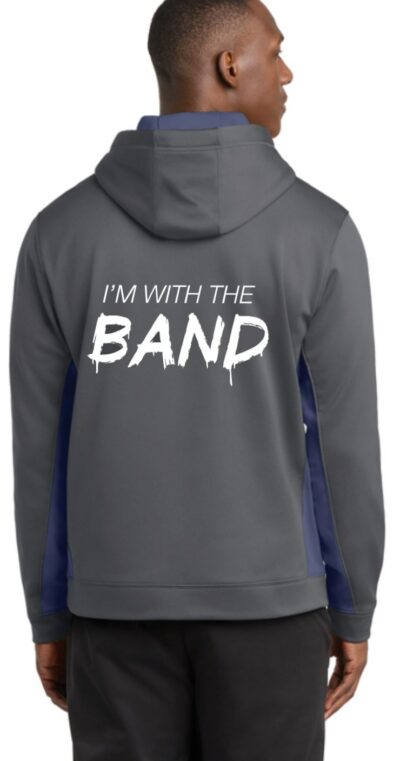 Sport-Tek Sport-Wick Fleece Colorblock Hooded Pullover - Charcoal/Navy / I'm With The Band