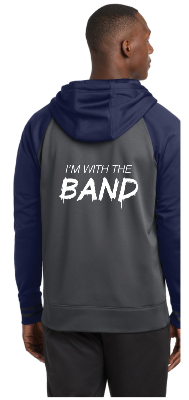 Sport-Tek Sport-Wick Varsity Fleece Full-Zip Hooded Jacket - Grey/Navy / I'm With The Band