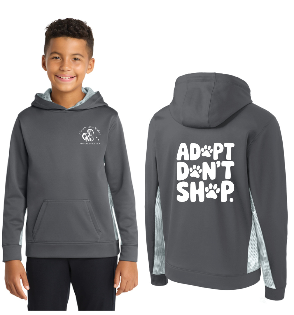 Sport-Tek® Youth Sport-Wick® CamoHex Fleece Colorblock Hooded Pullover